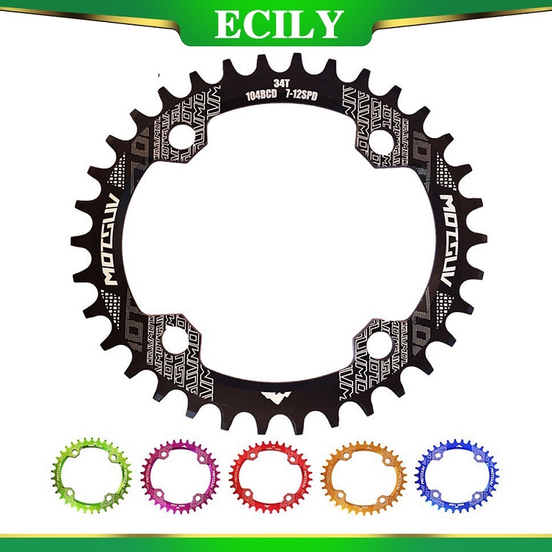 ECILY Bicycle Crank 104BCD 32T 34T 36T 38T Oval Chainring Narrow