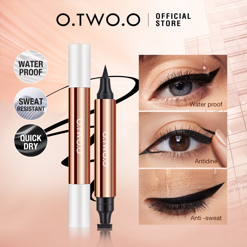 O.TWO.O Eyeliner Stamp Black Waterproof Fast Dry Doubleended Liquid