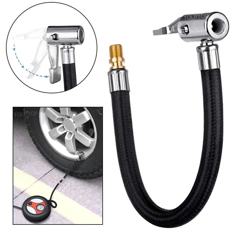 10cm-80cm Car Tire Inflator Hose Inflatable Air Pump Extension Tube ...