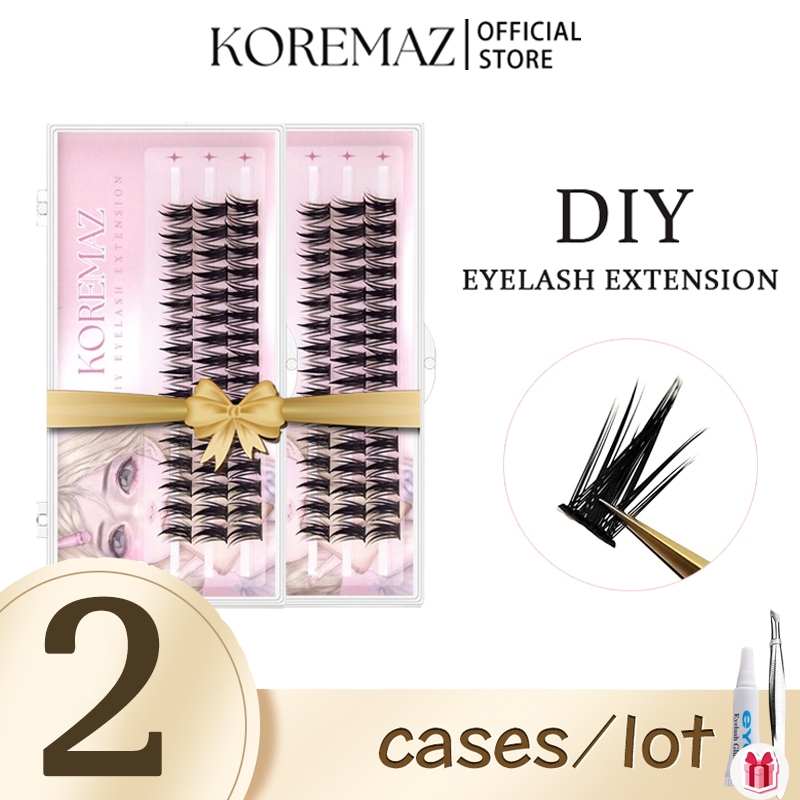 KOREMAZ 2boxes Ear of Wheat C/D DIY Eyelash Extension Thick Blossom ...