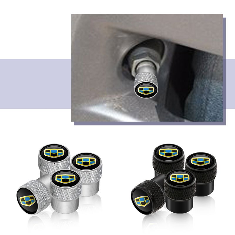 4pcs Metal Alloy Car Tire Valve Stem Caps For Geely Imperial Star Zone ...