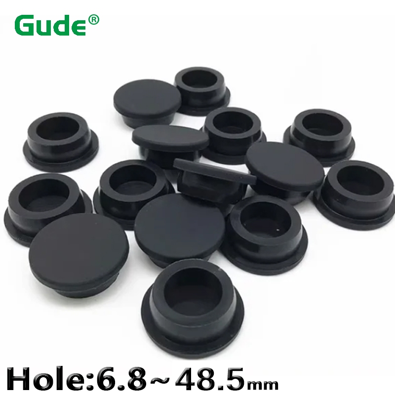 2/5/10 Pcs Black Round Silicone Rubber Seal Hole Plugs Bore 6.8mm-48 ...