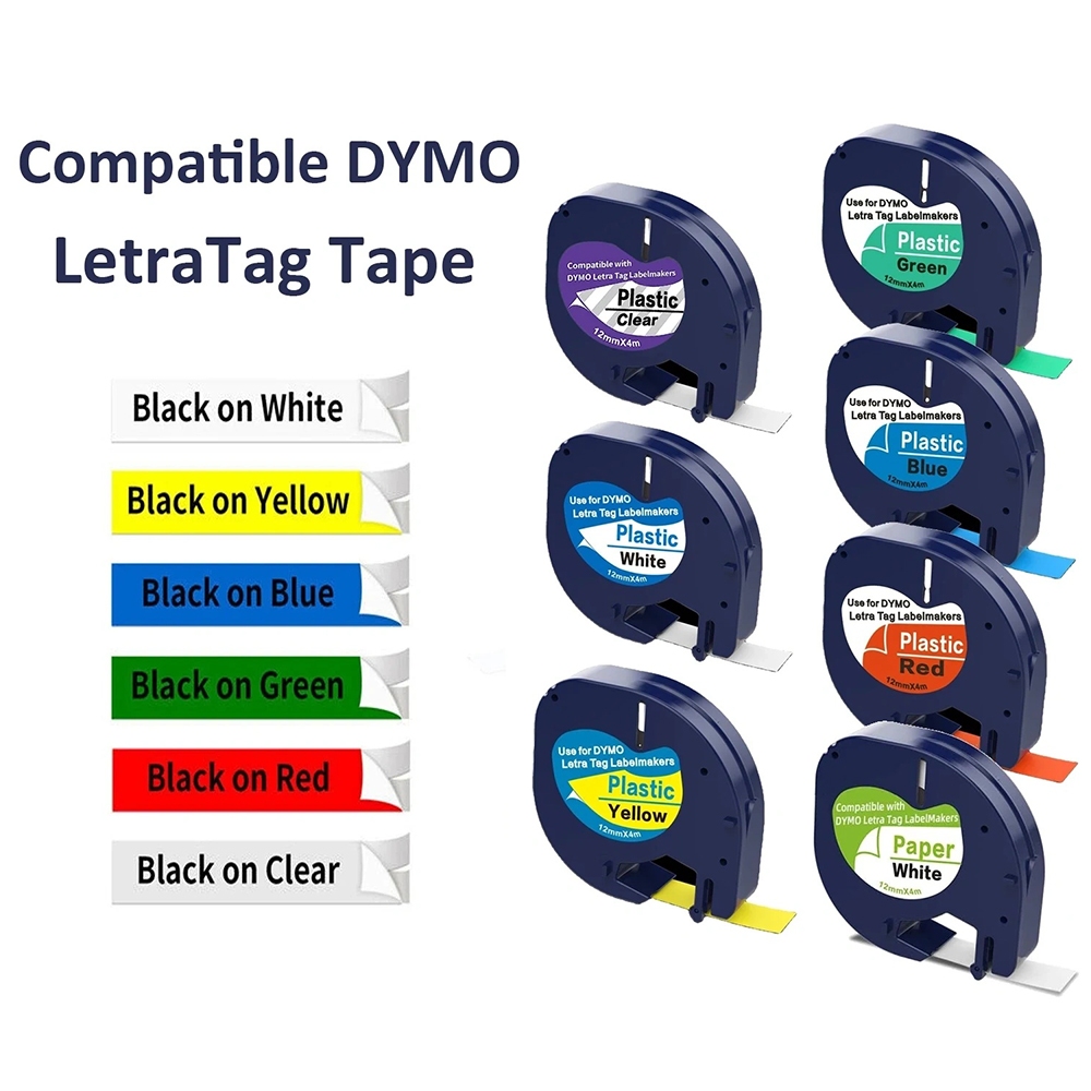 DYMO Compatible LetraTag Label Maker Tape Refills, for Dymo Letra Tag