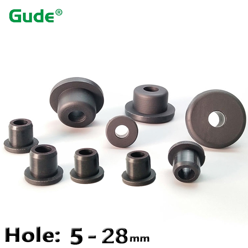 Black Round Hollow Silicone Rubber Grommet Hole Plug 5mm-28mm Wire ...