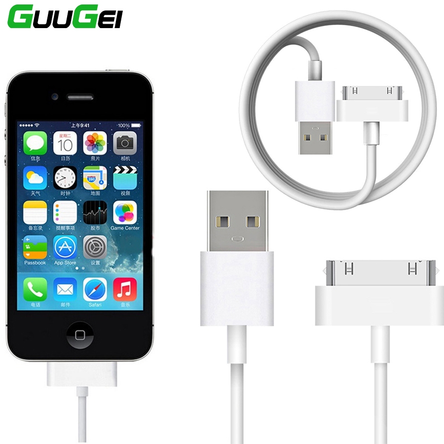 2-Pack USB Data Sync Cable For IPhone 4/4S/3GS, IPod Nano/Touch | 30-Pin Charger Cord | 3ft White