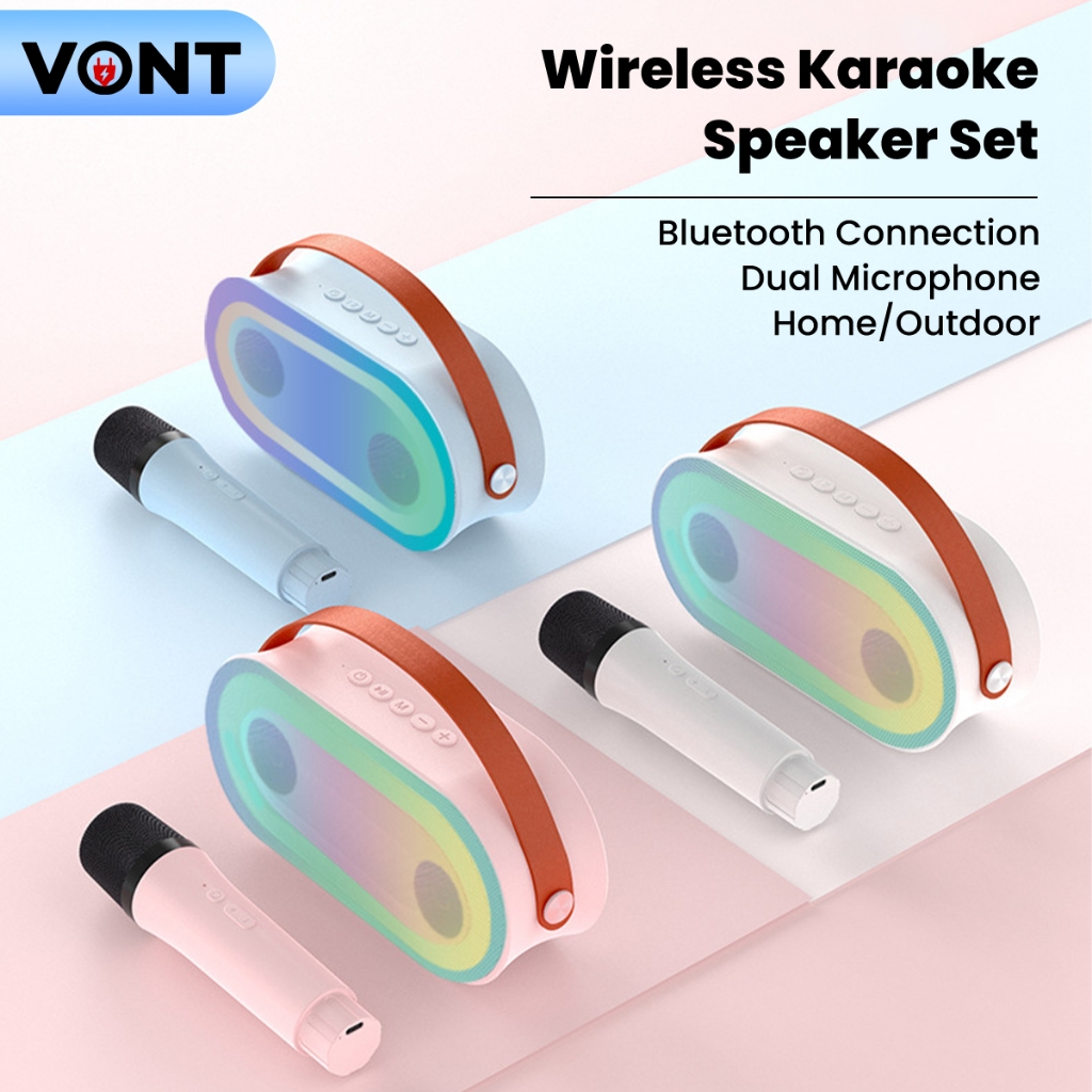 【2024】P2 VONT 3D Karaoke Bluetooth Speaker With Microphone Wireless
