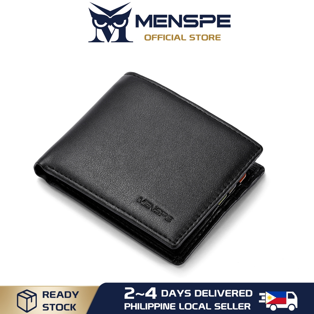 MENSPE Black Wallet Wallet for Men Leather Solid Luxury Wallet Coin ...