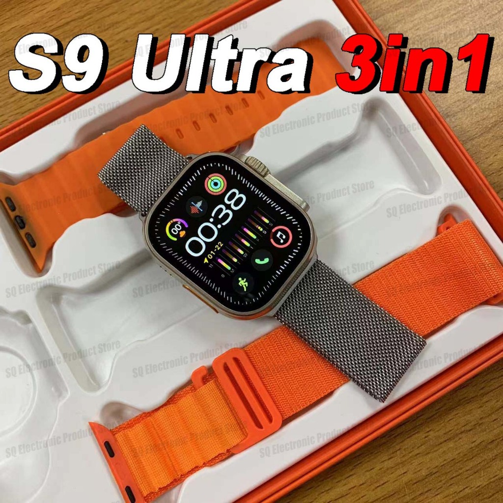 S9 IWO 2024 Nova 9 Smartwatch Ultra 3 Straps Men Women 49MM Bluetooth ...