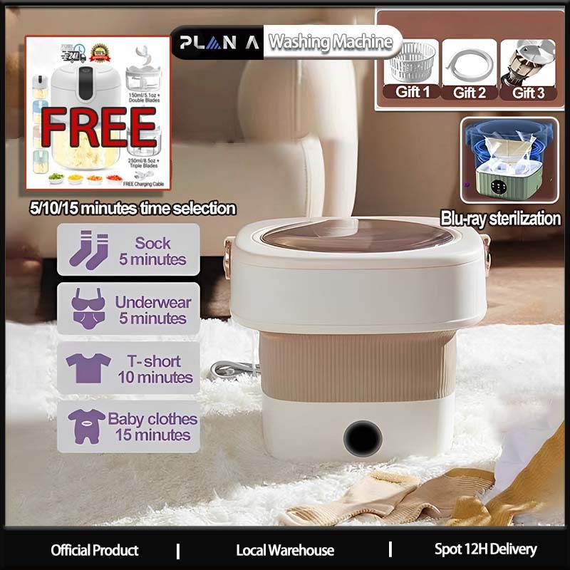 Portable Washing Machine Apartment Folding Washing Machine 6.5L Dryable with Blueray