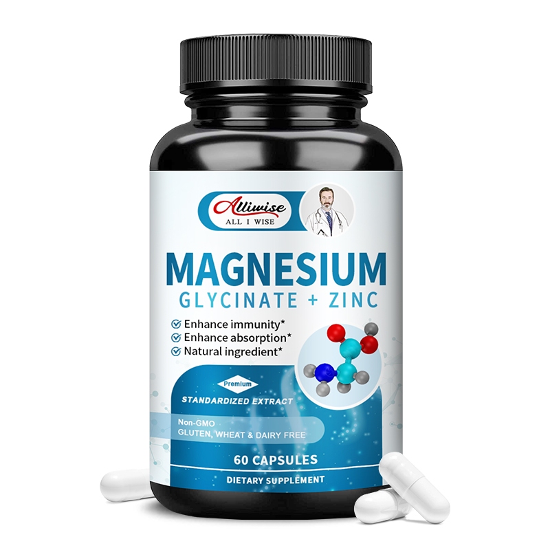 Alliwise Magnesium Glycinate 500MG Magnesium Supplement with Zinc,Vitamin D3 for Nerves Function