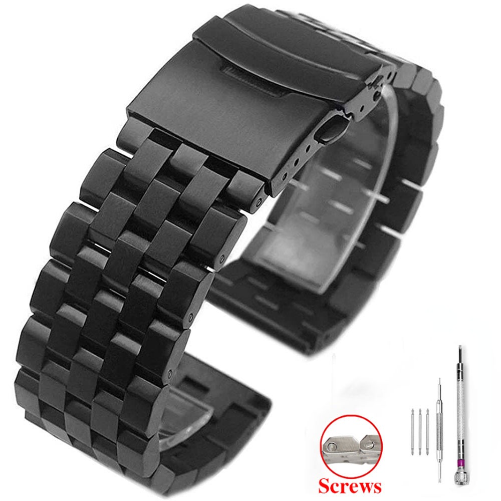 Watch Band Premium Solid Stainless Steel Watch Bracelet Straps Wristband 18mm 20mm 22mm 24mm 26mm Silver Black Watch Strap Shopee Philippines