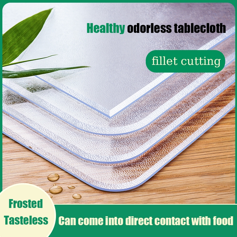 PVC table cover frosted rectangular 2mm table cloth 2/4/6/8/10 seaters ...