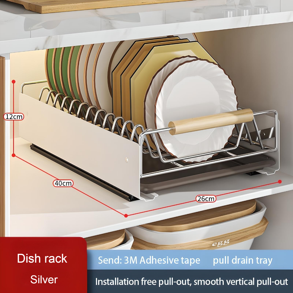White Pull Out Dish Rack For Kitchen Stainless Dish Drying Rack