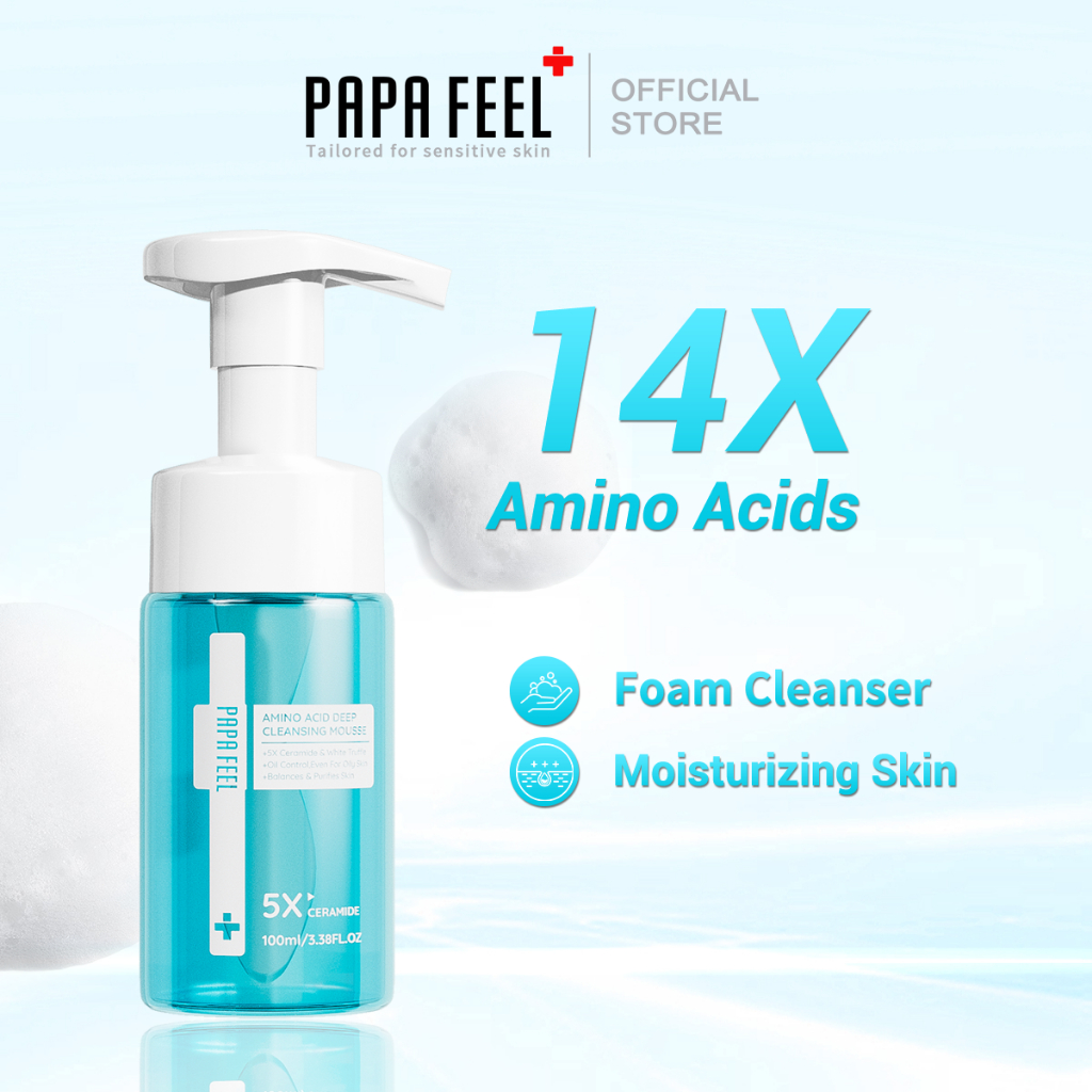 PAPA FEEL pH5.5 Amino Acid 5X Ceramide Mousse Gentle Cleanser 100ml ...