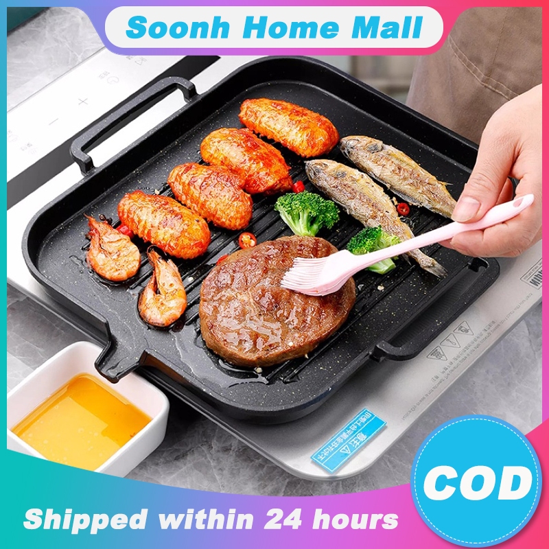Ready Stock Korean Samgyupsal Grill Pan Medical Stone Layered Baking
