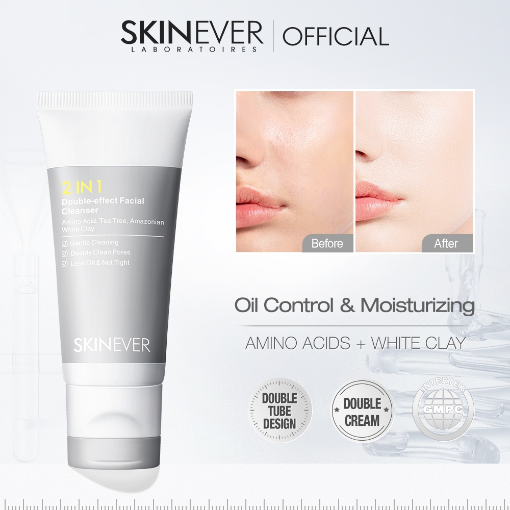 SKINEVER DoubleEffect Facial Cleanser Suitable For All Skin Types For
