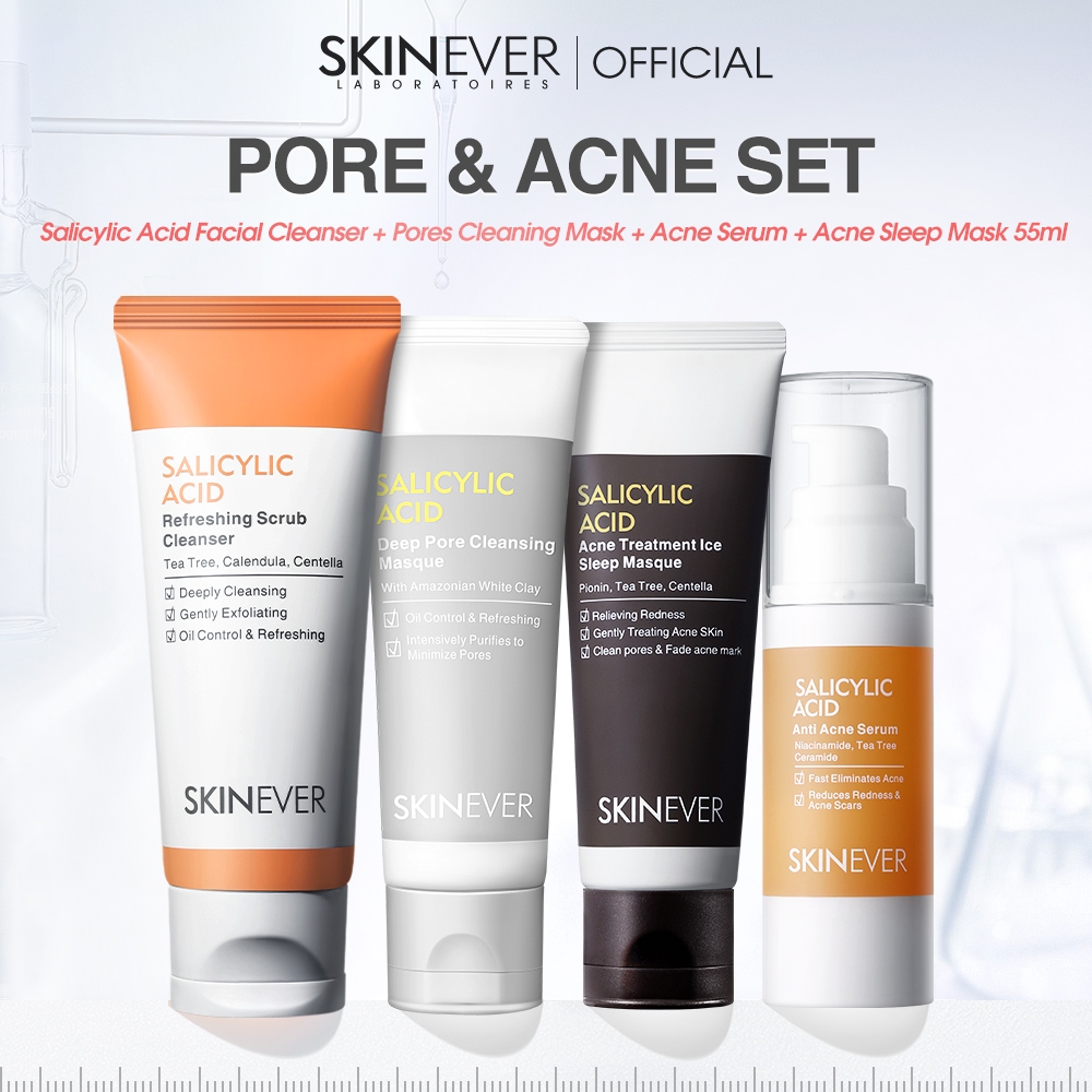 SKINEVER Pore&Acne Set Salicylic Acid Acne Treatment Ice Sleep Masque