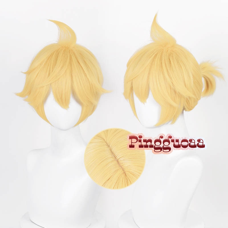 Anime Vocaloid Kagamine Rin/Kagamine Len Cosplay Wig 30cm Short Gold ...