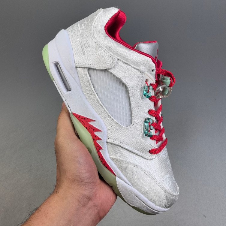 Clot x Air Jordan 5 Retro Low SP White Silk Low Cut 20th Anniversary White Jade Silk AJ5 Basketball Shoes Shopee Philippines