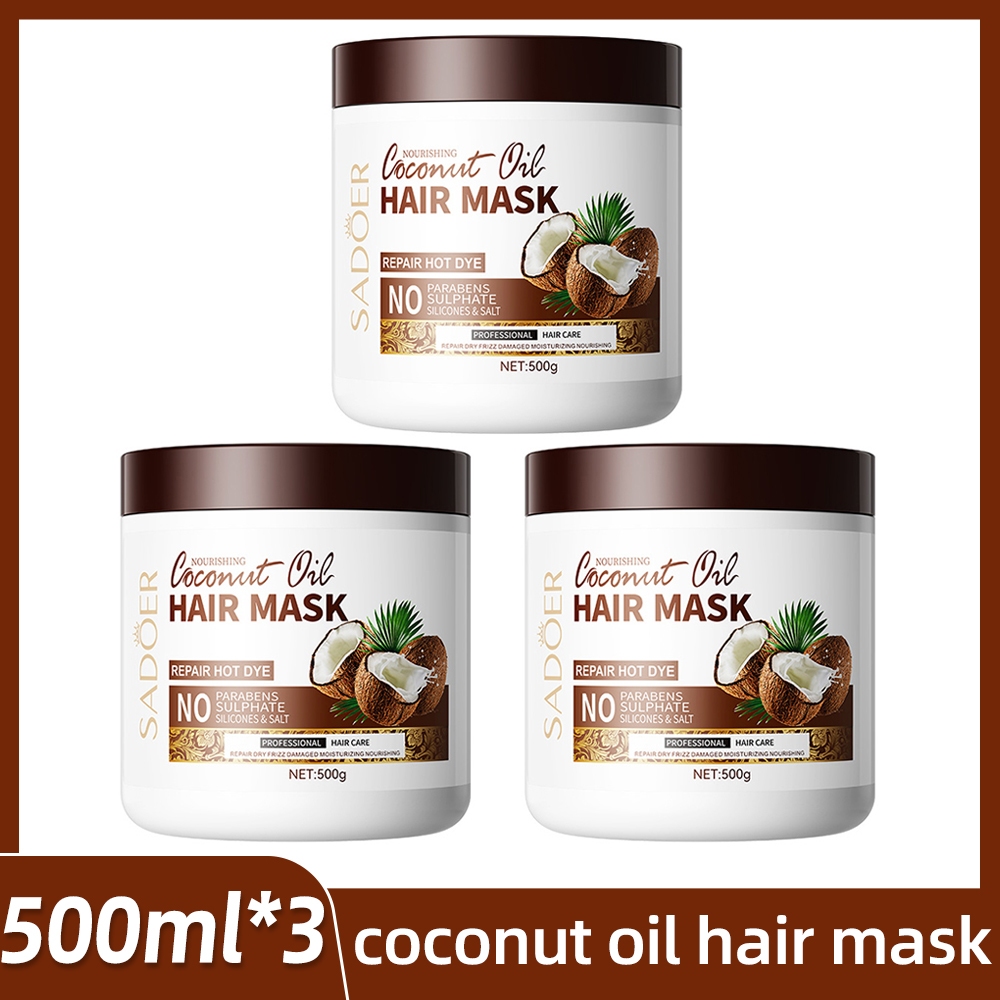 SADOER Coconut oil Hair Mask and Shampoo Treatment for Rebonded Hair