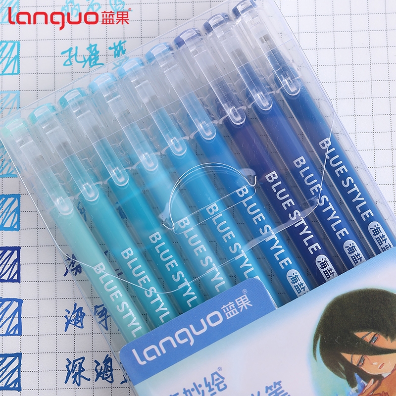 Languo Set 99 Pen Morandi Sea Salt Blue Morandi Gel Pen | Shopee ...