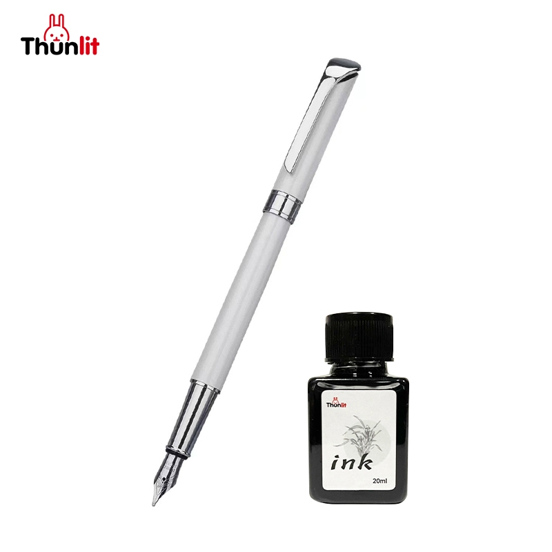 Thunlit Personalized Ink Pen 0.7mm White Metal Stylish Signature ...