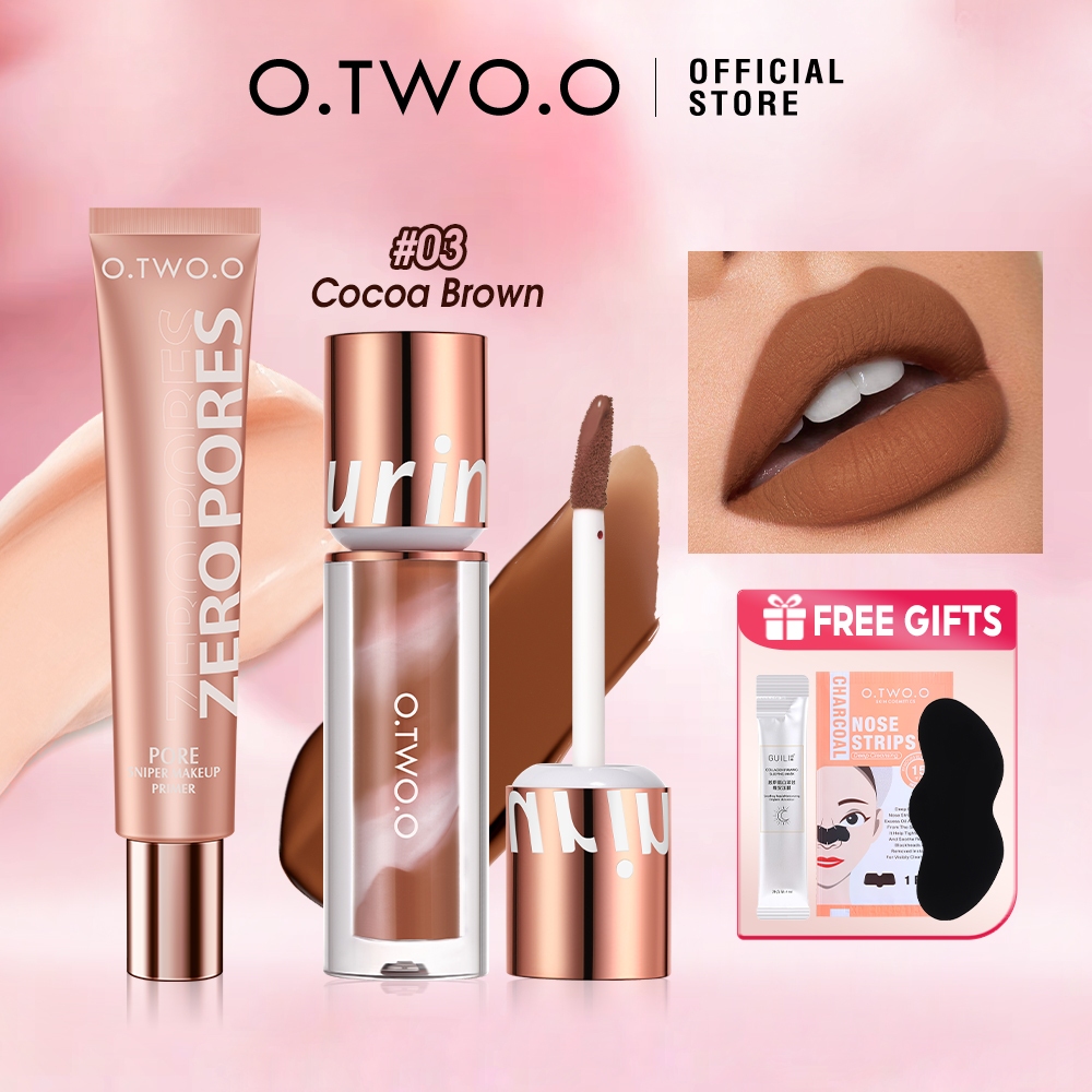 O.TWO.O Makeup Set Invisible Pore Soft Focus Face Primer+ Lip Tint Long ...