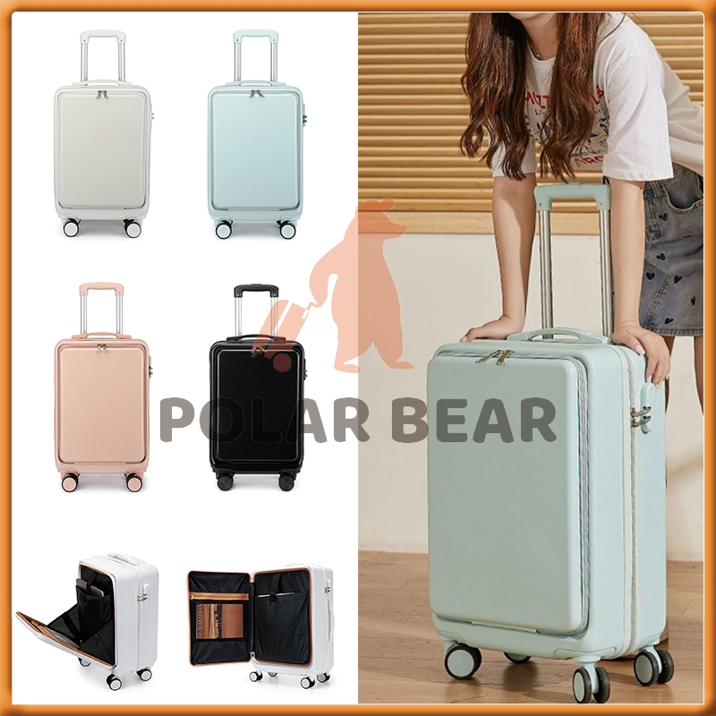 20/24/26 Inch Front Open Lid Luggage Suitcase Trolley Case Password  Boarding Travel 360° Rotating Wheel