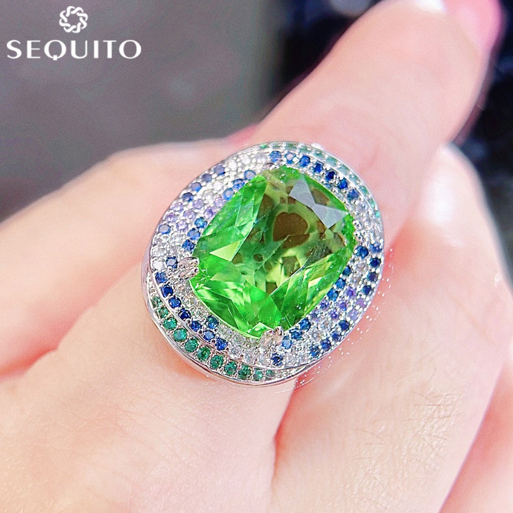 SEQUITO 2024 New Design Women Banquet Adjustable Rings Paved Bling AAA ...