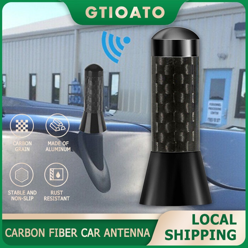 GTIOATO Carbon Fiber Car Short Antenna Universal Replacement Car Radio