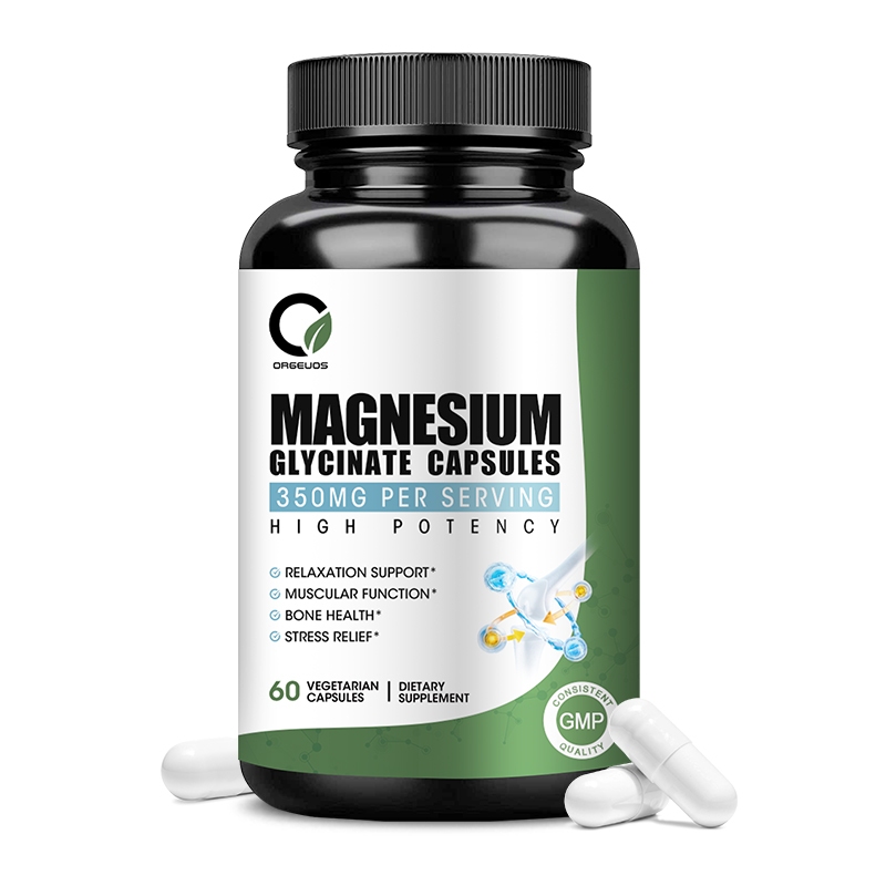 Orgeuos Magnesium Glycinate Capsule 350mg FDA approved Supports Stress