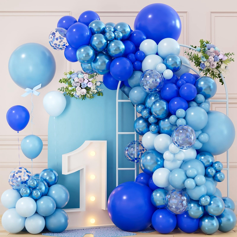 111pcs Dark Blue Balloons with Confetti Balloons Happy Birthday