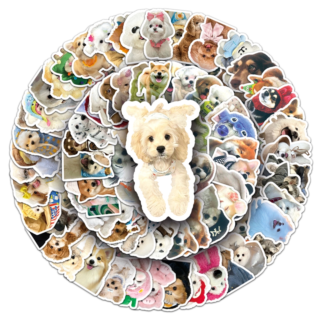 Random 10/100 Piece Funny Dog DIY Creative Waterproof Sticker For ...