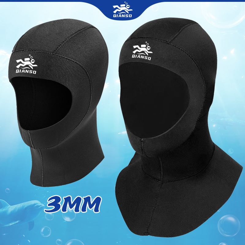 QSZ 3MM Neoprene Snorkeling Diving Cap Scuba Diving Head Neck Cover ...