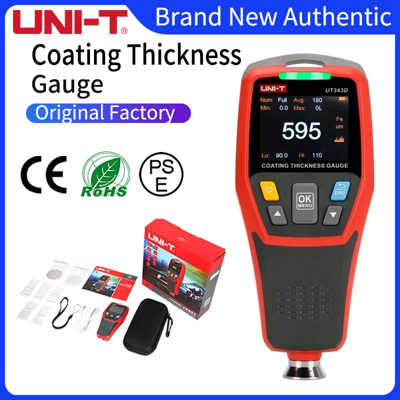 UNI-T UT343A UT343D Car Paint Coating Thickness Gauge Digital Meter FE ...