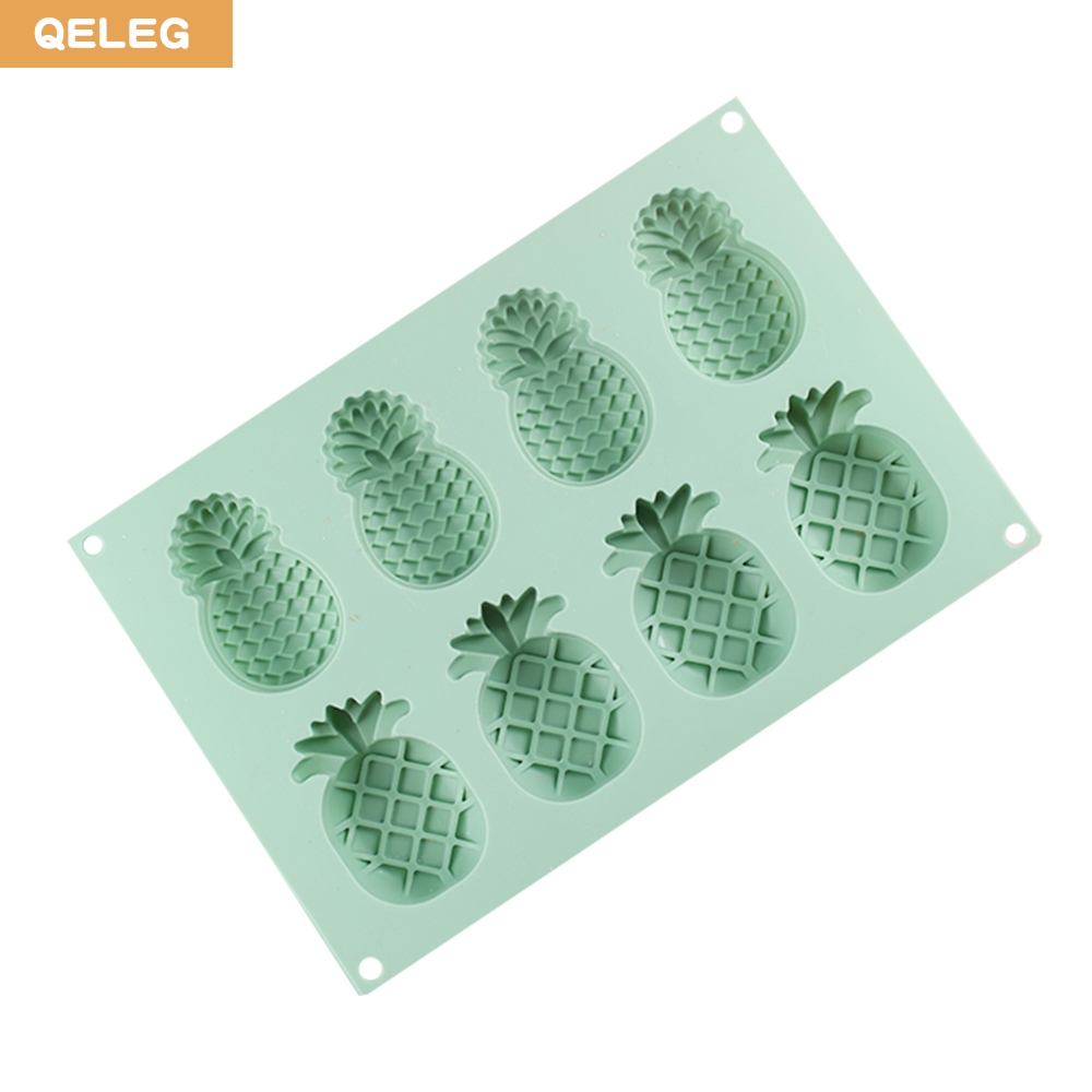 QELEG 8 Hole Cake Silicone Mould Pineapple 3D Baking Tray Mould Mousse ...