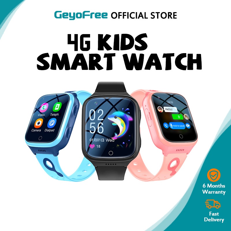 GeyoFree 2024 4G Kids Smart Watch GPS Video Call 1000mAh Waterproof Sim ...
