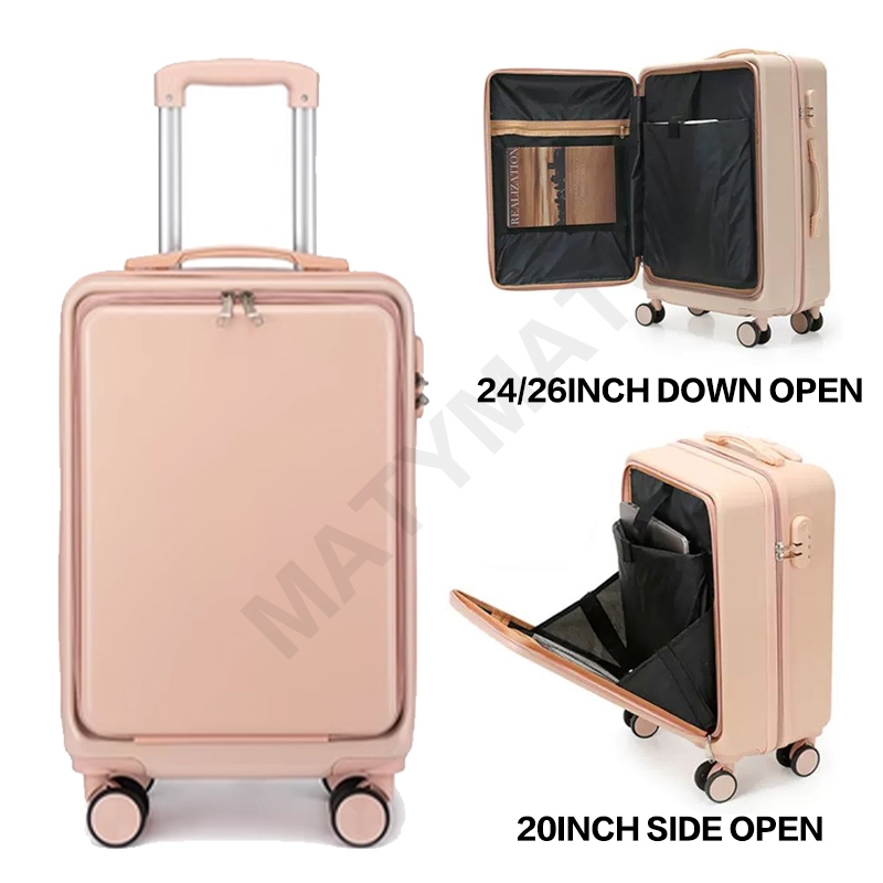 Front Open Lid Luggage 20/24/26Inch Suitcase Trolley Case Password ...