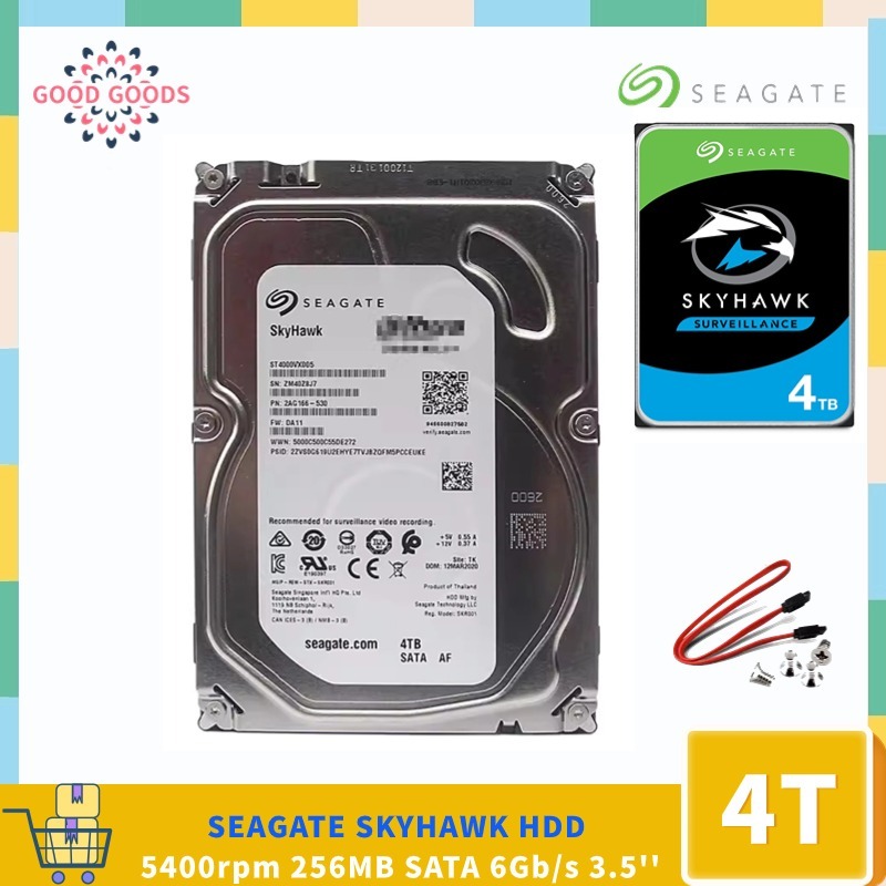 Seagate SkyHawk 3.5 HDD 4TB（ST4000VX005） 5400rpm 256M SATA III SMR ...