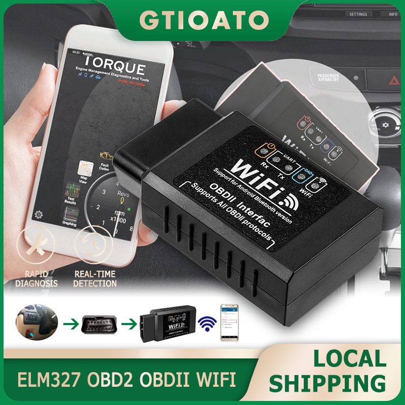 GTIOATO ELM327 OBD2 OBDII WIFI Car Scanner Code Reader Auto Diagnostics
