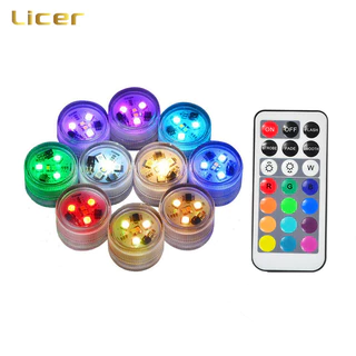 Led 24-Key Remote Control Colorful 10 Light Submersible Lamp For