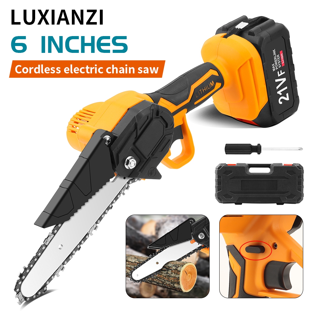 LUXIANZI 6 Inch Mini Chainsaw Woodworking Handheld Pruning Cutting Tool ...