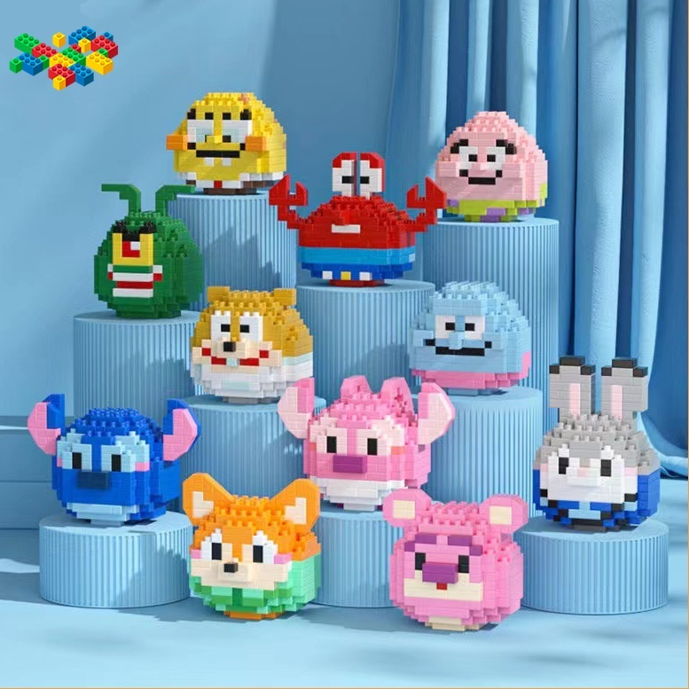 Mini Block DAMO EGG Building Blocks Cute Round Cartoon Character Block ...