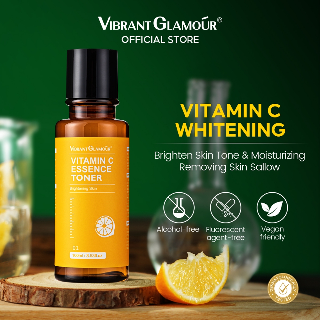 Vibrant Glamour Vitamin C Toner Whitening Fading Dark Spots Reduce Melasma Facial Essence Toner