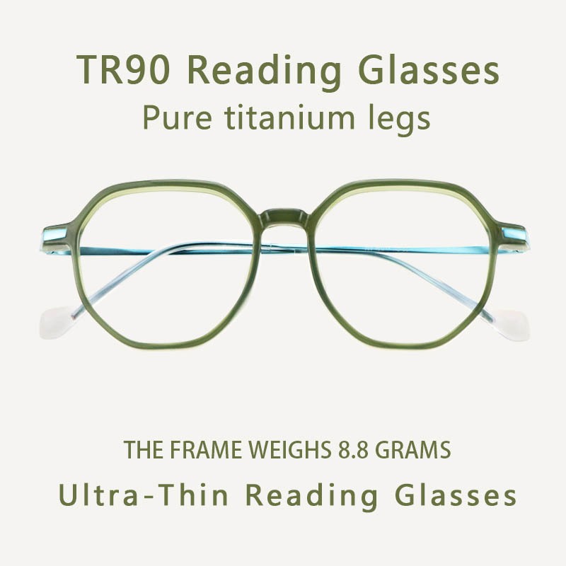 Lightweight Ultra-Thin Reading Glasses Anti-Blue Light Hard Resin lens for  Women, Ultralight Eyeglasses Frame Readers
