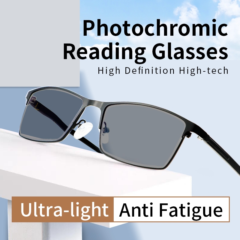 Photochromic Sunglasses Reading Glasses for Men, Tinted Presbyopic