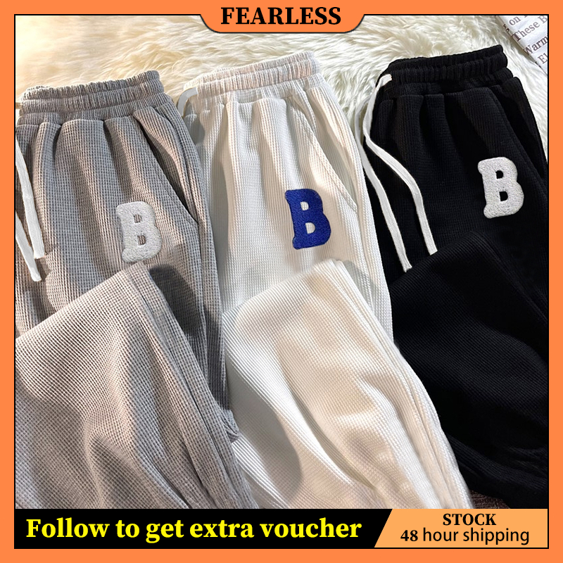 FEARLESS Slocks Pants Loose Straight Cut Pants Korean Sweatpant Wide ...