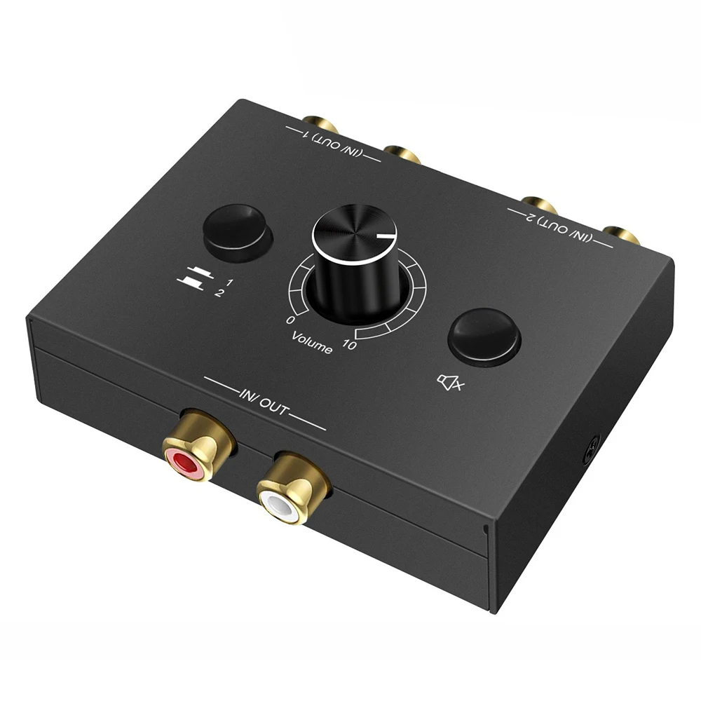 Audio Switcher Splitter Bi-Directional Audio Switcher With Mute Button ...