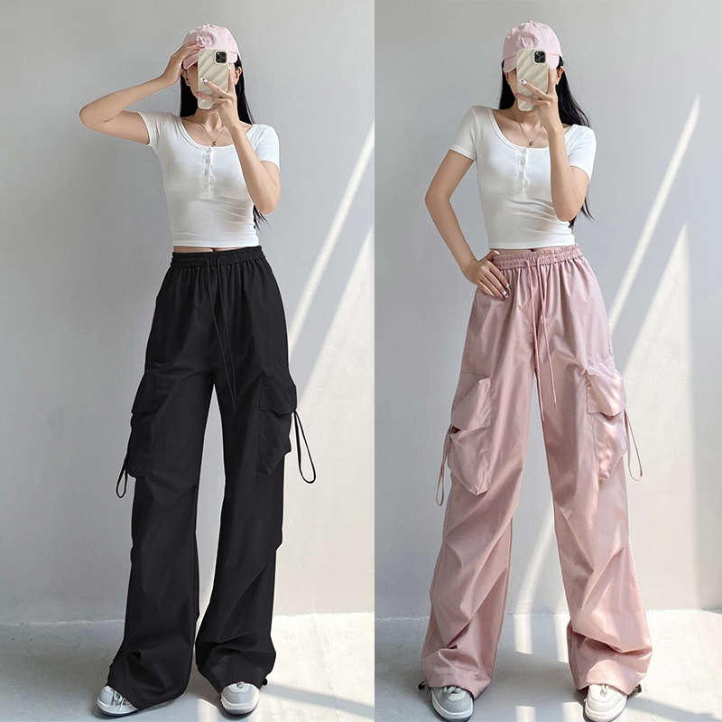 Cargo Jogger pants for women with side pocket swag trouser with string ...