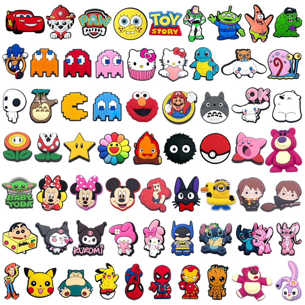 Cute cartoon character 1pcs Anime crocs Charms jibbitz DIY clogs Shoe ...